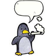 cartoon penguin smoking cigarette N6