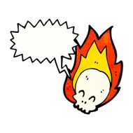 Cartoon Flaming Skull N41