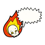 Cartoon Flaming Skull N42