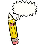 cartoon pencil with speech bubble N16