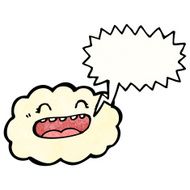 happy cloud with speech bubble N11
