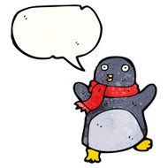 cartoon penguin wearing scarf N14