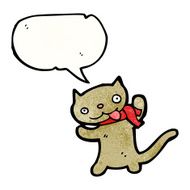 cartoon cat with speech bubble N121