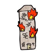cartoon flaming tower N2