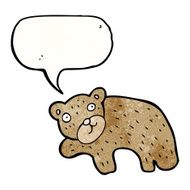 cartoon bear with speech bubble N43