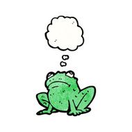 cartoon frog with thought bubble N9