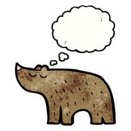 cartoon bear with thought bubble N42
