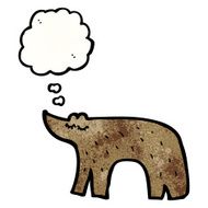 cartoon bear with thought bubble N43