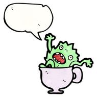 cartoon monster in teacup N6