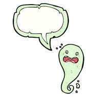 cartoon spooky ghost with speech bubble N63