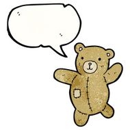 cartoon teddy bear with speech bubble N219