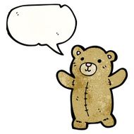 cartoon teddy bear with speech bubble N220