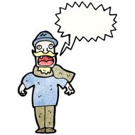 cartoon shouting man in cold weather N2