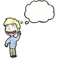 cartoon happy boy with idea N2