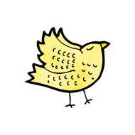 cartoon yellow bird N34