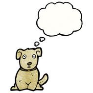 cartoon dog with thought bubble N53