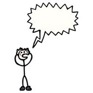 cartoon stressed stick man