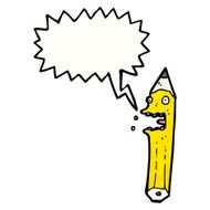 shrieking pencil cartoon character N3