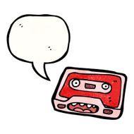 retro cassette tape cartoon character N4