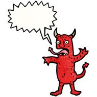 cartoon devil with speech bubble N25