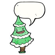 christmas tree with speech bubble cartoon N3