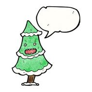 christmas tree with speech bubble cartoon N4