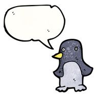 cartoon penguin with speech bubble N46