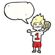 cartoon boy with soccer ball N4