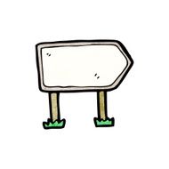 cartoon road sign N27