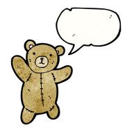 cartoon teddy bear with speech bubble N223