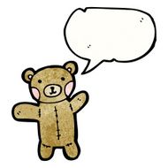 cartoon teddy bear with speech bubble N224