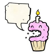 cartoon cupcake with speech bubble N30