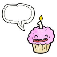 cartoon cupcake with speech bubble N32
