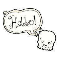 cartoon skull saying hello N2