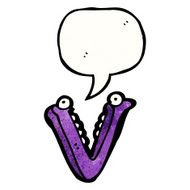 Cartoon Letter V N21