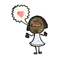 cartoon woman in love N134