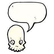 cartoon skull with speech bubble N56