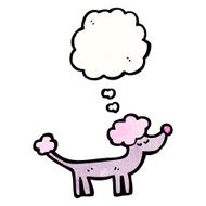 cartoon poodle with thought bubble N7