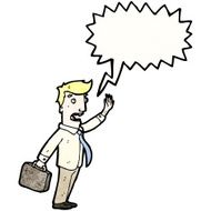cartoon office man calling out N2