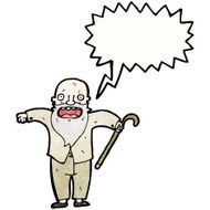 cartoon old man shouting N5