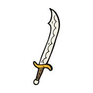 cartoon curved sword N4