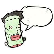 funny frankenstein monster head cartoon N2