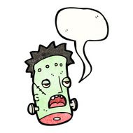 funny frankenstein monster head cartoon N3