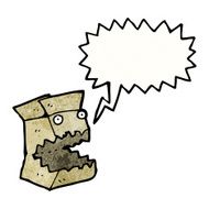 cartoon cardboard box monster N6