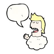 talking head in cloud cartoon N14