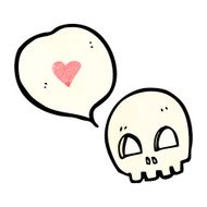 cartoon skull with love heart N6