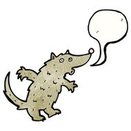cartoon wolf with speech bubble N52