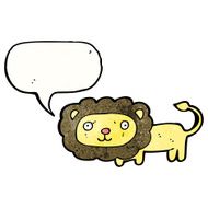 cartoon lion with speech bubble N28