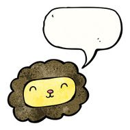cartoon lion with speech bubble N30