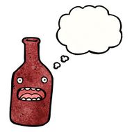 cartoon bottle with face N4